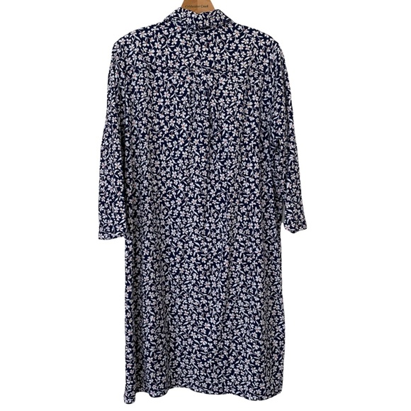 LAND’S END Cotton Floral 3/4 Sleeve Shift Dress Size XL/18 - Picture 2 of 5